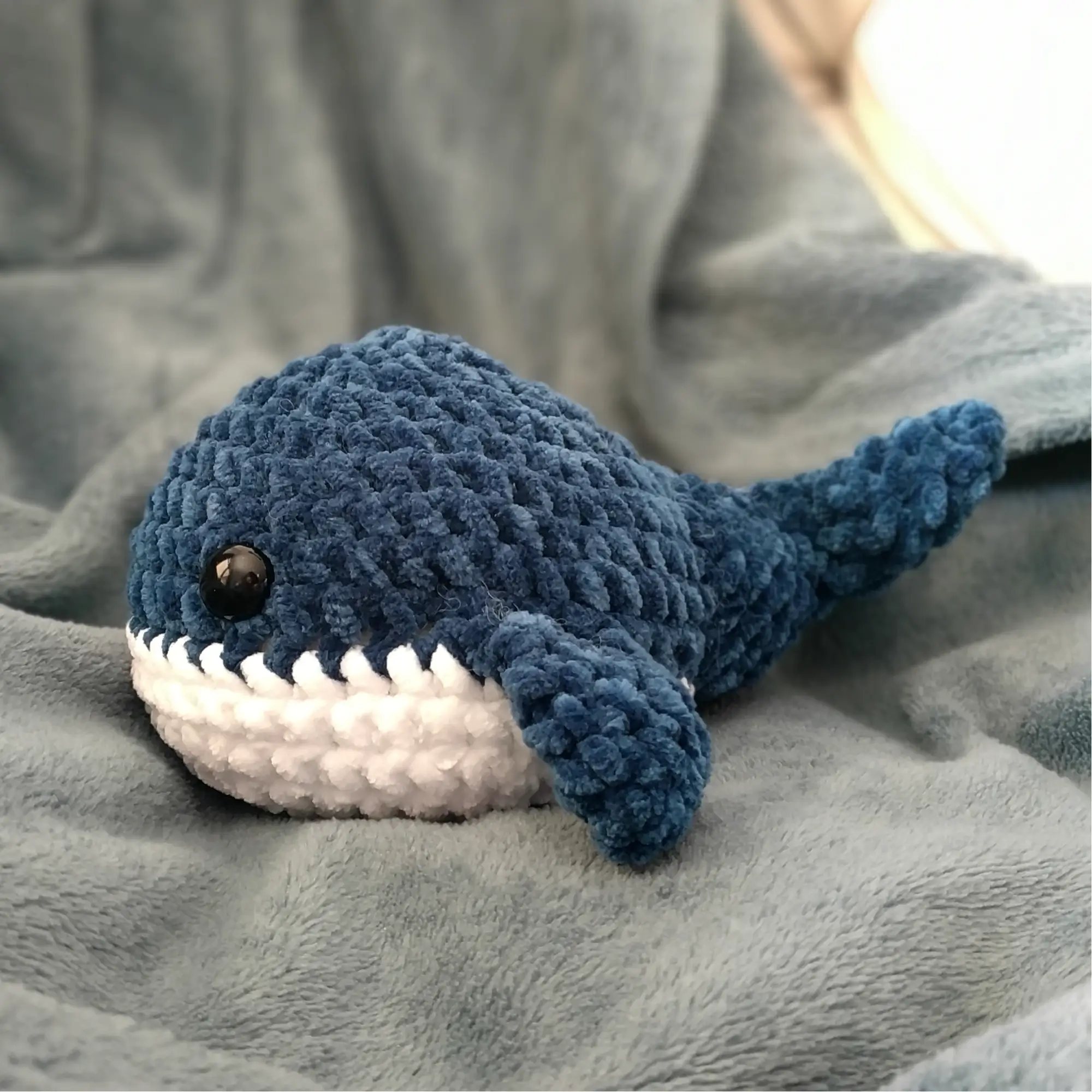 Peluche baleine crochet 100% cotton bleu Kindsgut